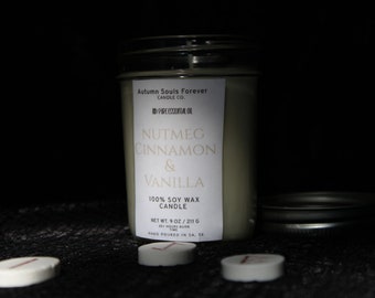 Nutmeg, Cinnamon & Vanilla Soy Wax Candle