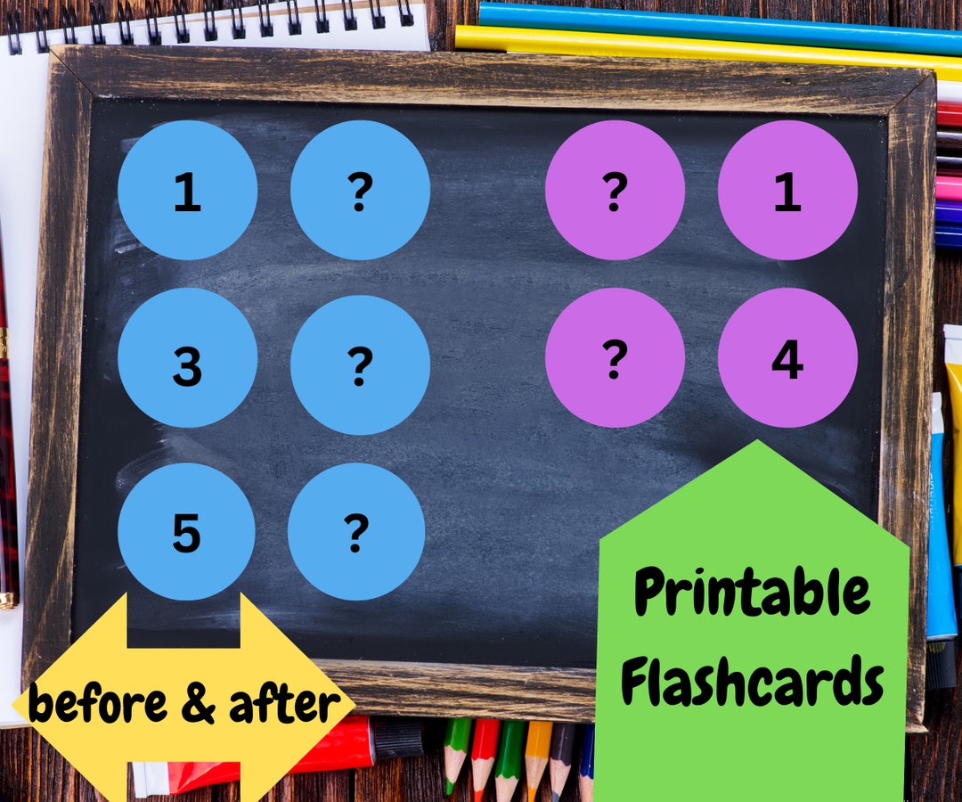 Before and After Number Flashcards - Etsy