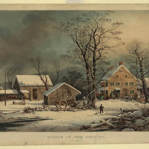 Currier & Ives &quot;Winter in the Country&quot; Canvas Reproduction Print