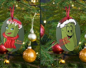 De heer en mevrouw Pickle kerstversieringen