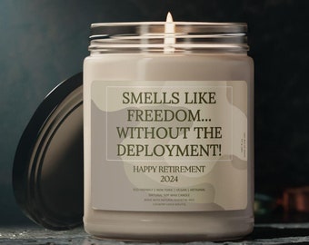 Custom Retirement Gift For Military, Military Retirement Candle, Veteran Gift, Military Keepsake For Coworker, Military Gift for Her Him