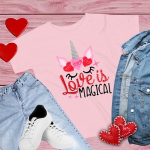 Love Is Magical Unicorn Valentine&#39;s Day Shirts • Valentines Day Gift • Cute Valentine Shirt • Sparkle Unicorn Shirt • Valentines Day Sweater