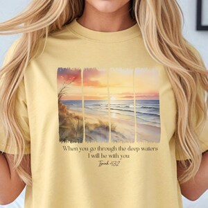 Coastal Christian Bible Verse Brushstroke Shirt, Religious Comfort Colors Shirt, Christian Gift, Womens Faith Based Christian Sweatshirt