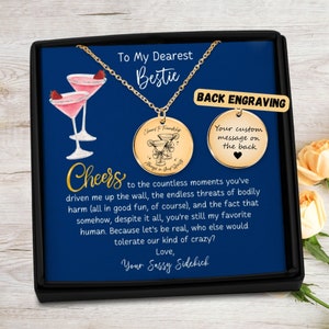 Funny Best Friend Gift for Birthday, Gift for Her, Christmas Gift for Women Friendship, Jewelry Gift for Best Friend Necklace, Aperol Spritz