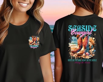 Coastal Cowgirl Beach Shirt, Seaside Cowgirl Beach Shirt, Cowgirl Chic Top, Country Western Summer Cowgirl Shirt, Boho Western Vibes