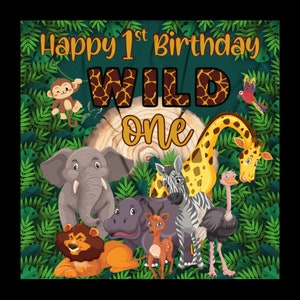 Wild One Photo Tapestry Fabric Backdrop, Printed Photography Backdrop, Two Wild Tapestry, Safari Backdrop, Matching Party Theme Tapestry
