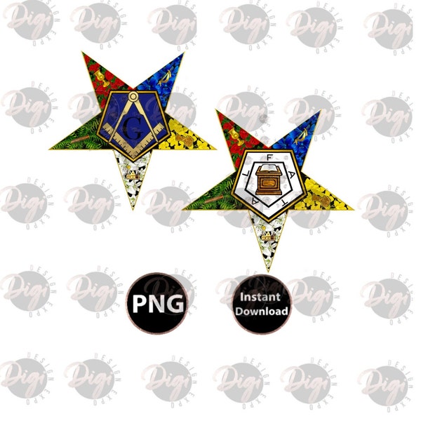 OES Emblem Png | Freemason Emblem Png | Sticker Decal Png | Order Of Eastern Star | Masonic Order