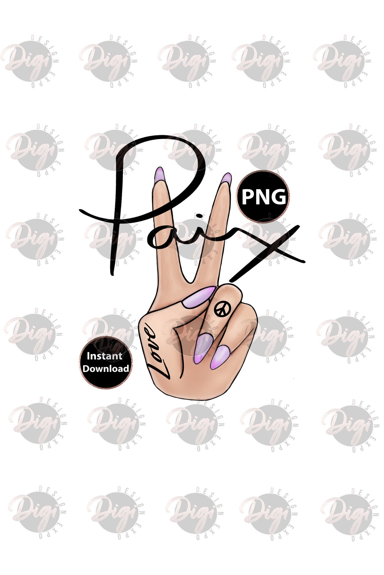 Peace Hand Digital Design,  Sublimation Printables, Digital Prints, Birthday Gift, T Shirt Design, Wall Decoration