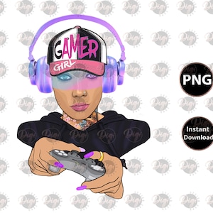 Gamer Girl Png, Gaming Poster, Mädchen Spielen Png, Videospiel-Player, Png-Dateien für die Sublimation