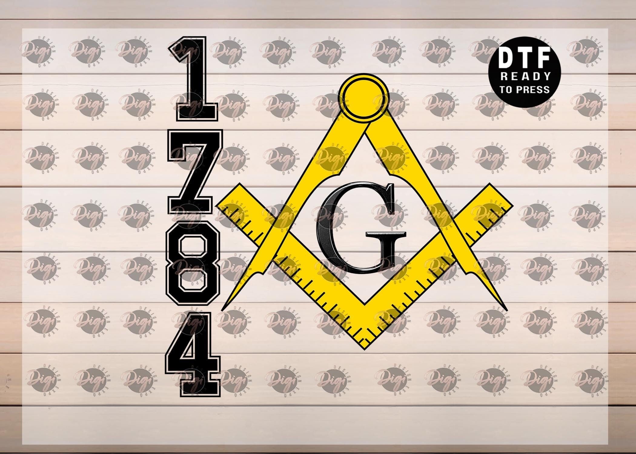 Square And Compass 1984 DTF, Prince Hall Freemasonry Transfer, Masonic Order, Prince Hall 1978 Image, Ready To Press