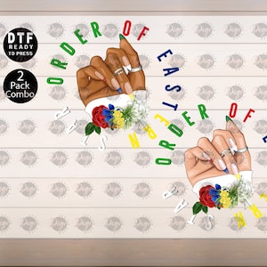 OES Hübsche Hand DTF, Transfer Design, Auftrag des östlichen Sternes, OES bereit zum Pressen Transfer