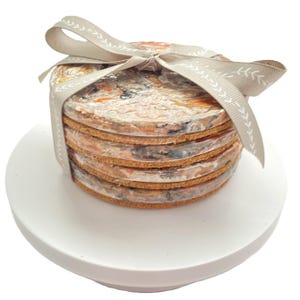 Abstract Stone Coaster Set: Hand-Painted Resin Art, Modern Drink Coasters