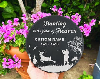 Hunting Memorial Stone Loving Memory Hunter Sympathy Dad Husband Brother Garden Stones Laser Engraved