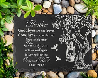 Brother Memorial Garden Stone Sympathy Gifts Loss of Brother Grave Decorations Cemetery Laser Engraved