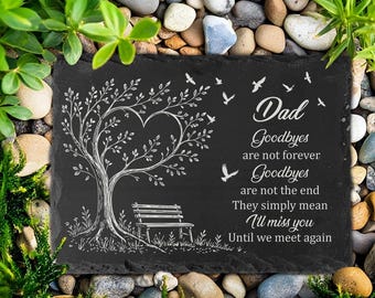 Dad Memorial Stone Loss of Father Garden Sympathy Grave Plaque Laser Engraved