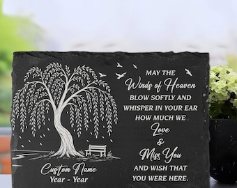 Custom Memorial Stone Sympathy Gifts Loss of Loved One Cemetery Decor Grave Laser Engraved