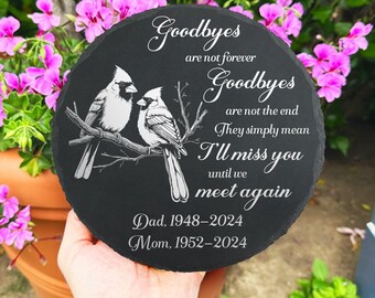 Parents Memorial Stone Gifts for Loss of Mom Dad Sympathy Garden Stones Laser Engraved