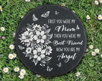 Mom Stone Memorial Gifts for Loss of Mother Sympathy Stepping Garden Stones Laser Engraved