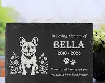 Piedra conmemorativa para perros fallecidos, lápida para jardín, losas para mascotas, tumba grabada con láser.