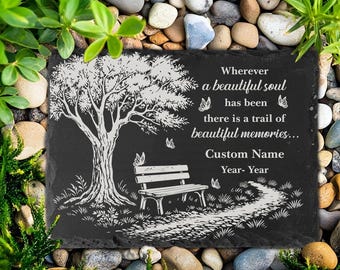 Memorial Garden Stepping Stone Sympathy Gifts Loss of Loved One Cemetery Grave Laser Engraved