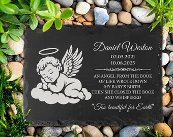 Baby Memorial Stone Gifts for Loss of Child Miscarriage Sympathy Garden Stones Laser Engraved