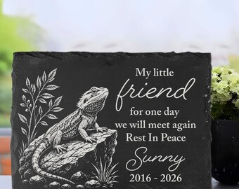 Loss of Bearded Dragon Memorial Stone Pet Garden Memory Stones Laser Engraved