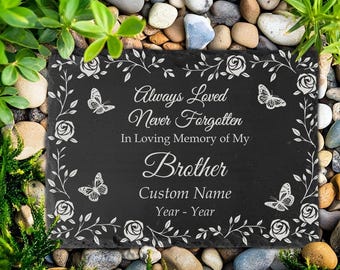Brother Memorial Garden Stone Sympathy Gifts Loss of Brother Grave Decorations Cemetery Laser Engraved