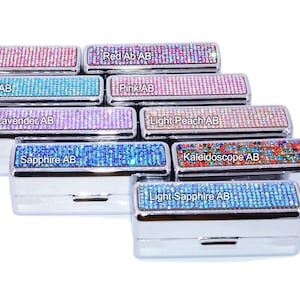 Bling Crystal Rhinestone Lipstick Case / Lip Balm Holder with Mirror (Multi-Colors) KE