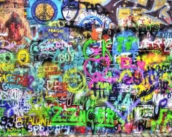 Street Graffiti Prague Wall Art Fine Art Print or Canvas by Limbach Photograhy