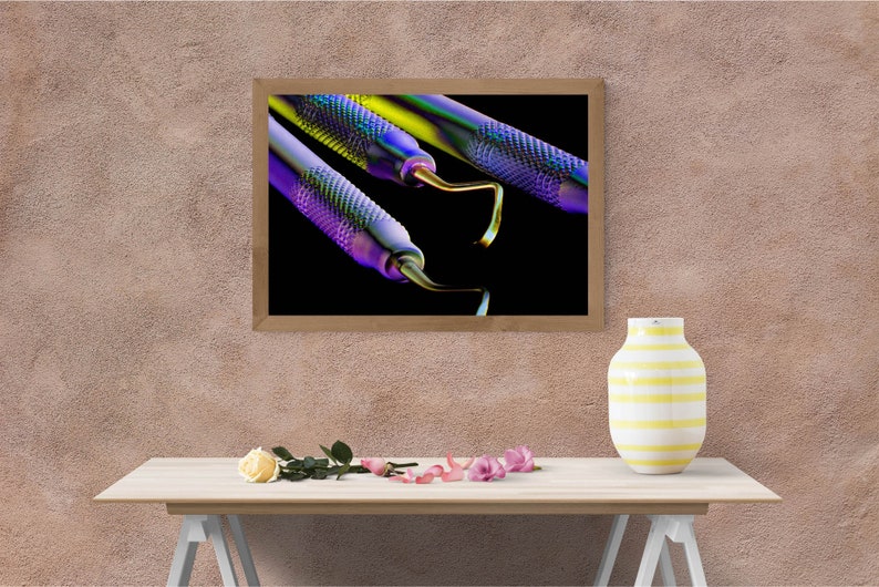 Colorful Dental Tools Artwork Fine Art Print or Canvas Dental Professionals Dentist Hygienists Gift and Decor image 3