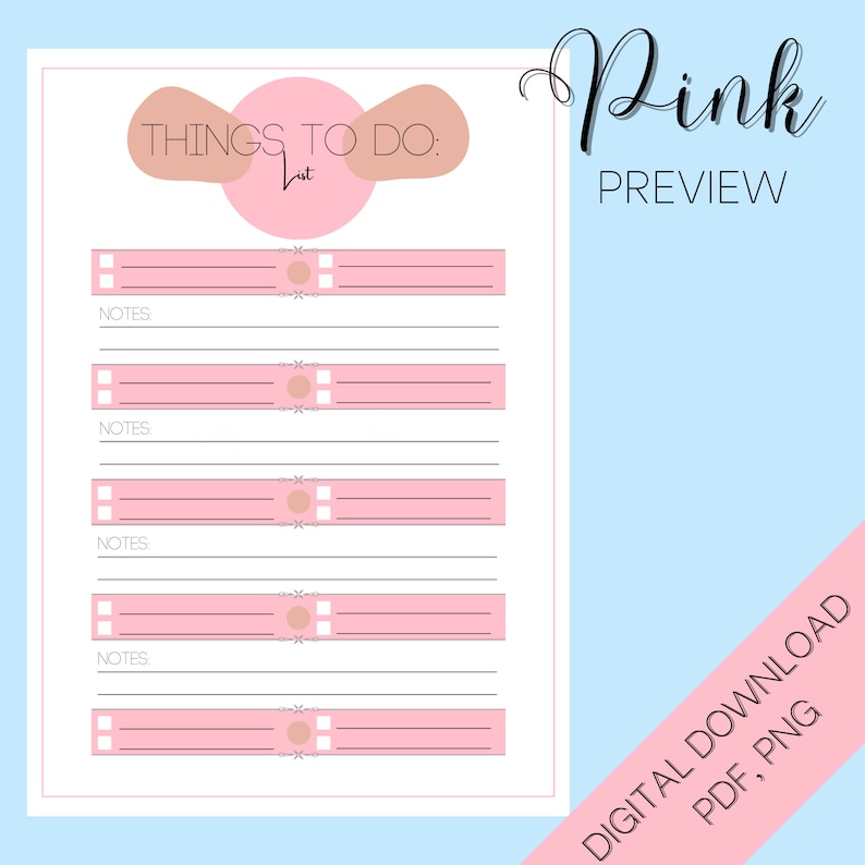 Printable Things to Do Checklist Digital Download 4 - Etsy Australia