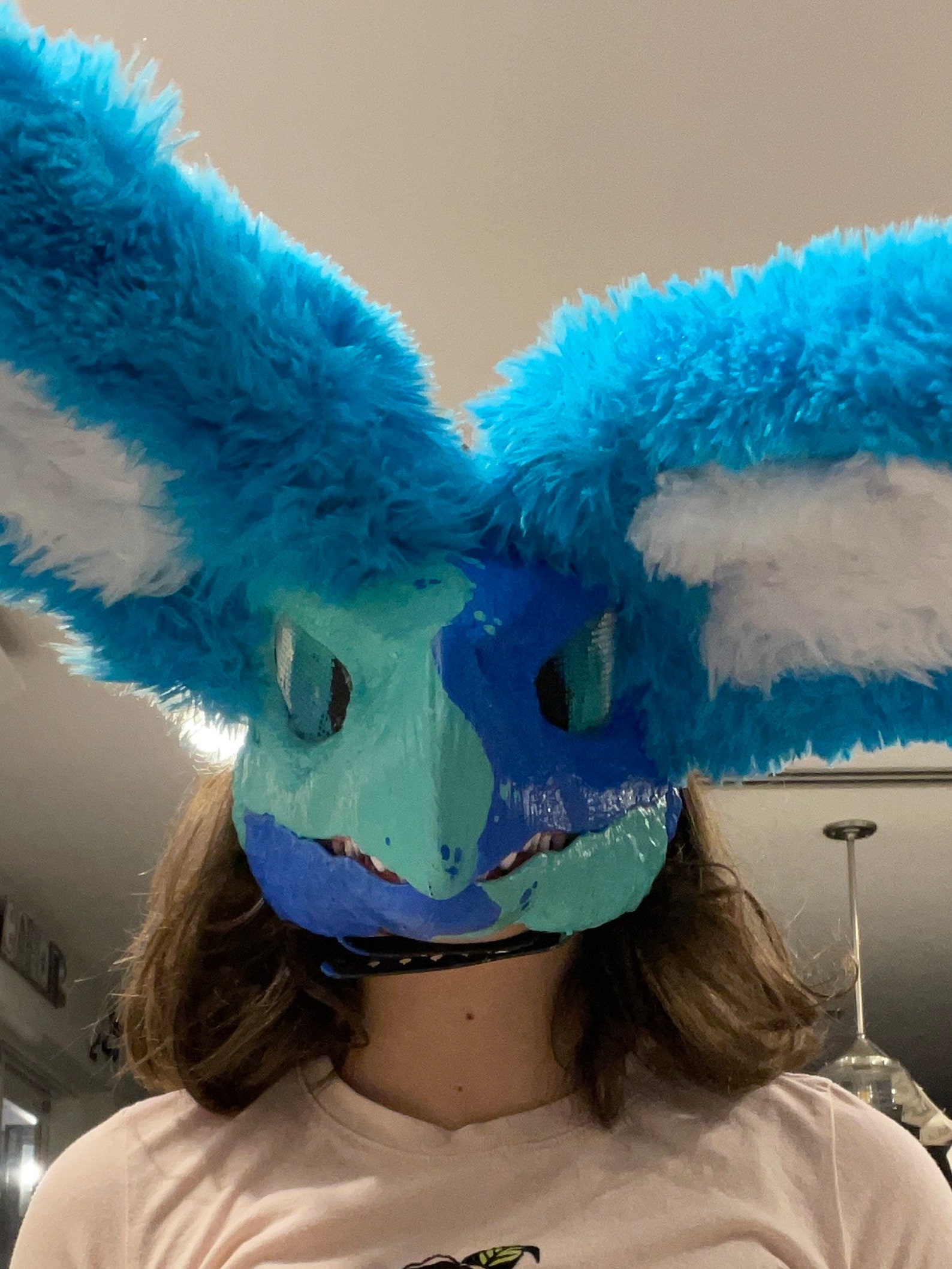 Blue and Teal Dino Mask With Big Floppy Ears Etsy
