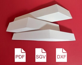 Arte mural abstracto en papel 3D / Plantilla PDF para bricolaje (Descarga digital)