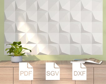 3D Square Paper Tile Template | DIY Wall Decor (Digital Download)