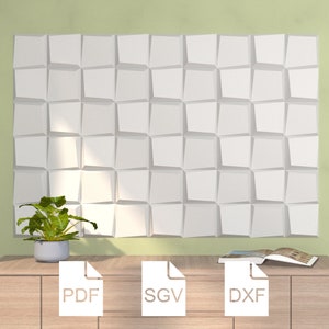 Piastrella di carta quadrata 3D / Modello 2 / Modello PDF digitale / Disegni SVG DXF per Silhouette / Download istantaneo / Creazioni con la carta / Decorazioni per la casa