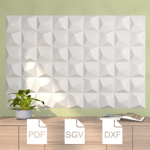 Azulejo de papel cuadrado 3d / Modelo 5 / Plantilla PDF digital / Dibujos SVG DXF para silueta / Descarga instantánea / Artesanía de papel / Decoración del hogar