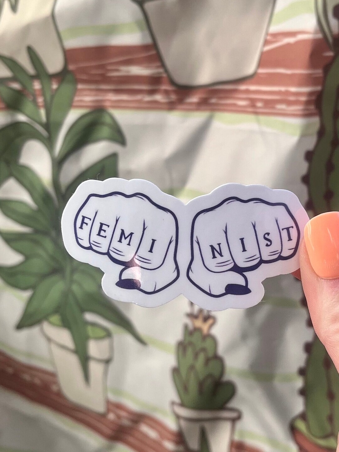 Feminist Sticker Decal / Knuckles Sticker / Powerful Sticker Etsy
