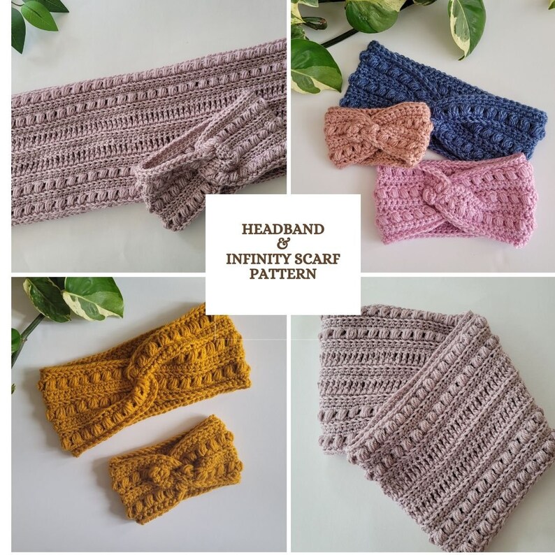 Crochet Pattern - Matching Scarf Headband - Easy Headband, Baby, Kid ...