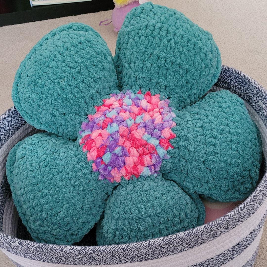 32 Flower Pillow Crochet Patterns for Cozy, Giftable Home Décor 4 No-Sew Crochet Flower Pillow Pattern: Amigurumi Cushion