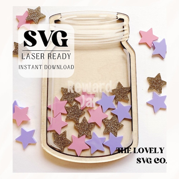 Reward Jar SVG | Kids Chore Chart File | Glowforge File | Laser Ready