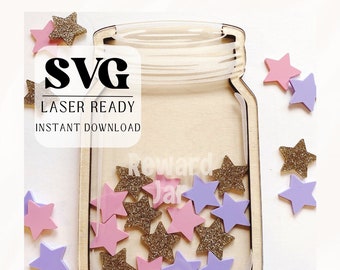 Reward Jar SVG | Kids Chore Chart File | Glowforge File | Laser Ready
