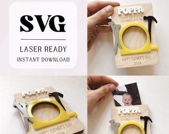 Father's Day SVG Photo Frame | Magnet Photo Frame | Laser Ready | Fathers's Day Gift | Digital Download