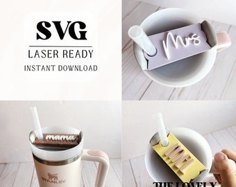 Stanley Topper SVG | Laser Ready | Name Plate SVG | Digital Download | H2.0 Topper | Glowforge