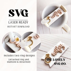 Stanley Topper SVG | Laser Ready | Wifey with Ring Name Plate SVG | Digital Download | H2.0 Topper | Glowforge