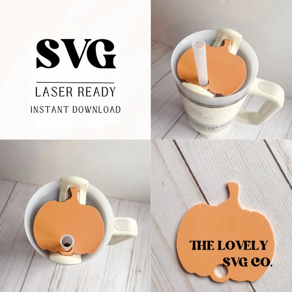 Stanley Topper SVG | Laser Ready | Pumpkin Name Plate SVG | Digital Download | H2.0 Topper | Glowforge