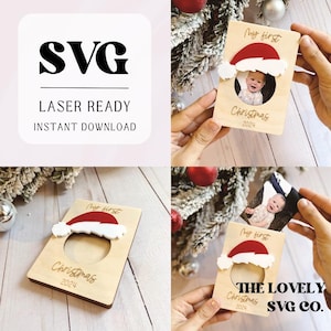 クリスマス SVG フォトフレーム | マグネット フォトフレーム | レーザー対応 | クリスマス ギフト | デジタル ダウンロード