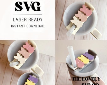 Stanley Topper SVG | Laser Ready | Easter Peeps Name Plate SVG | Digital Download | H2.0 Topper | Glowforge