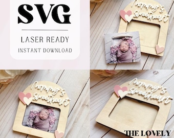 Alla hjärtans dag SVG fotoram | Magnetfotoram | Laserklar | Alla hjärtans dag-present | Digital nedladdning | Lilla älskling