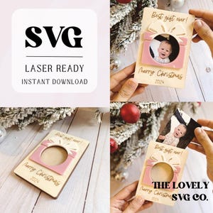 クリスマス フォトフレーム SVG | マグネット フォトフレーム | レーザー対応 | クリスマス ギフト | デジタル ダウンロード