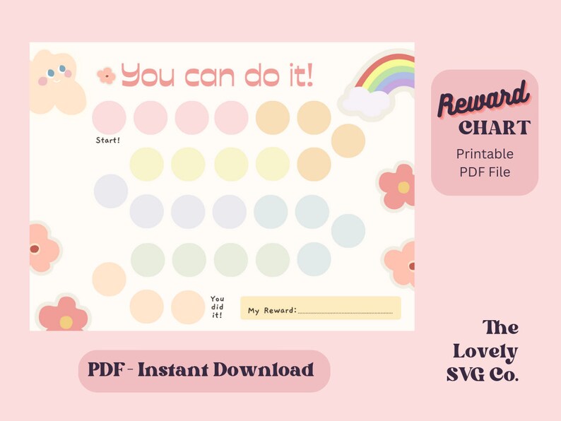 Rainbow Reward Chart Printable Reward Chart Printable - Etsy Canada
